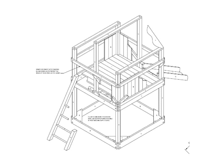 Play Structure DIY Plans - Children Outdoor Playset Kids Wood Shelter Playground