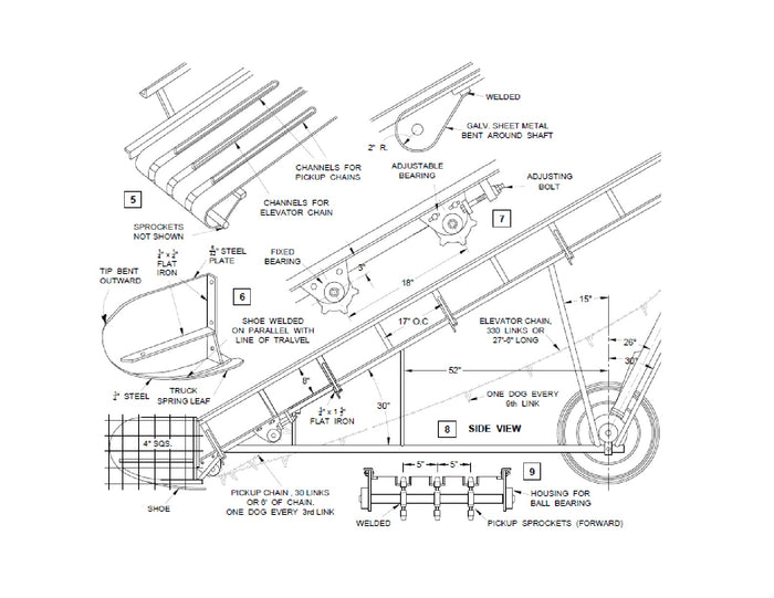 Portable Conveyor System DIY Plans - Hay Bale Loader Elevator Yard Farm Equipment