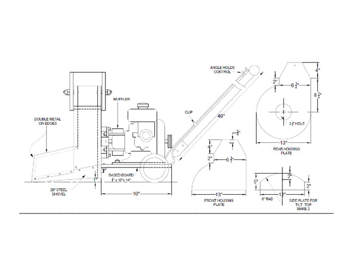 Powered Snow Blower Thrower DIY Plans - Homemade Snowblower Snow Cleaning Equipment
