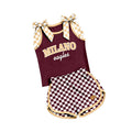 Preorder (moq 5) Baby Girls Milano Eagles Sleeveless Top Checked Short Team Clothes Sets