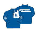 Preorder (moq 5)Baby Boys Blue Long Sleeve Los Angeles Team Zip Pullovers Top