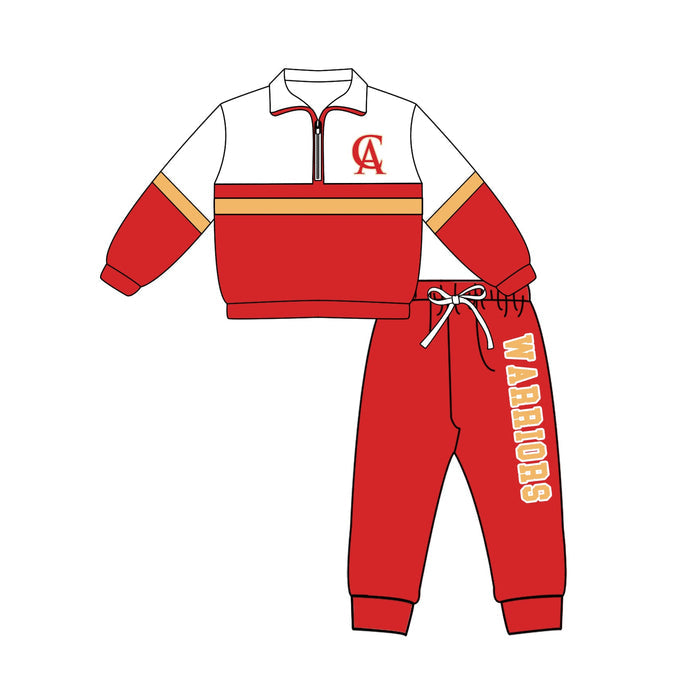 Preorder (moq 5)Baby Boys Vikings Zip Pullovers Top Jogger Pants Team Clothes Set