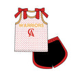 Preorder (moq 5)Baby Girls Bows Warriors Polka Dots Top Short Team Clothes Set