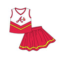 Preorder (moq 5)Baby Girls Sleeveless A Braves Vest Skirt Shorts Team Clothes Sets