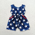 (Promotion)SR0028 Stars Pockets Jumpsuits - Patriotic Girls