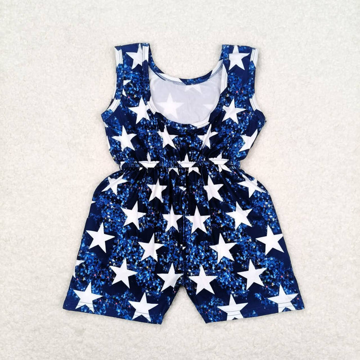 (Promotion)SR0028 Stars Pockets Jumpsuits - Patriotic Girls