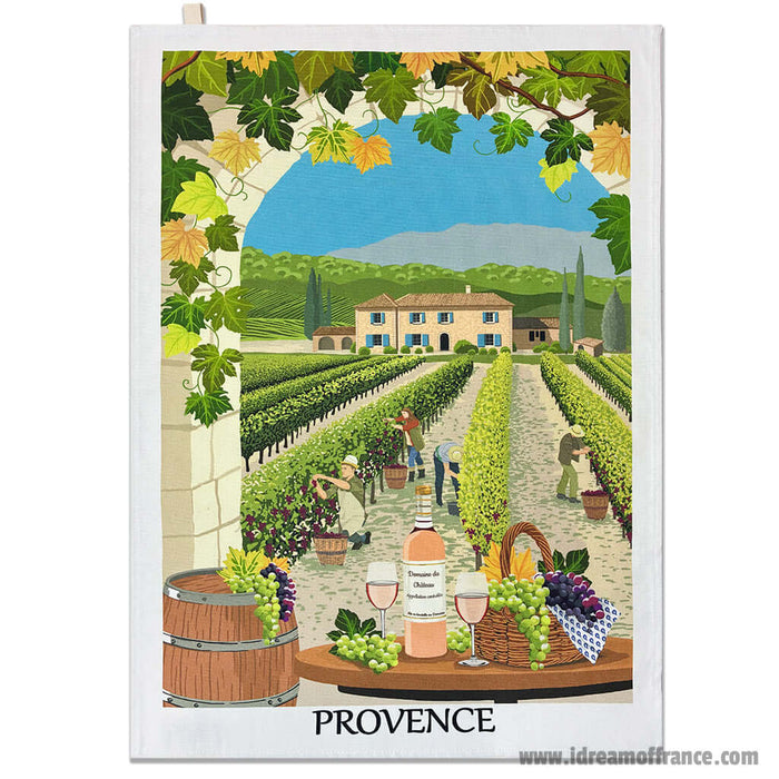 Provence Winery  - kitchen towel - Printed cotton  | Label France