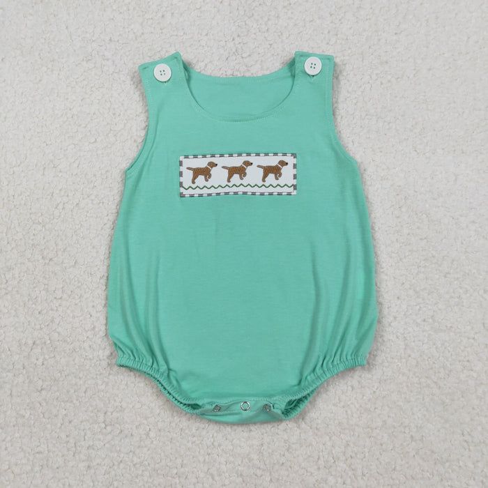 Puppy Embroidery Stripes Print Kids Summer Clothes Sibling Matching Styles