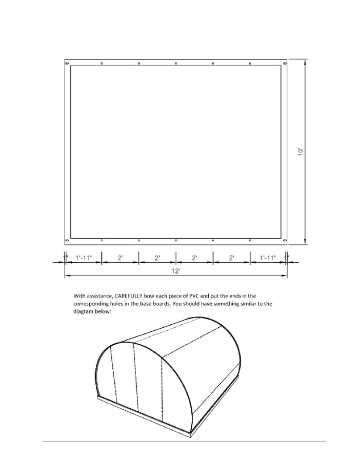 PVC DIY Greenhouse Plans - Hoop House Grow Veggies Plants 10'x12' Build Your Own