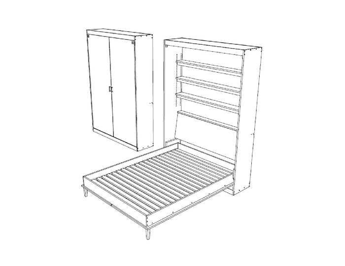 Queen Size Murphy Bed Plans - Wall Bed Plan DIY Bedroom Furniture - Build Your Own