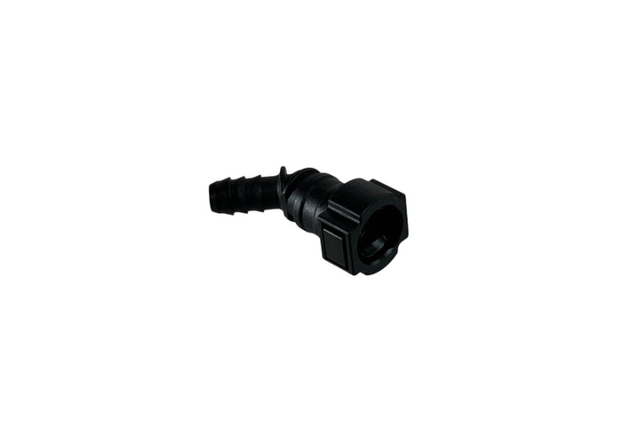 Quick Release Fitting to 3/8" Barb 45 Degree Factory 3/8" Valve Cover Connection (Plastic) - Motion Raceworks
