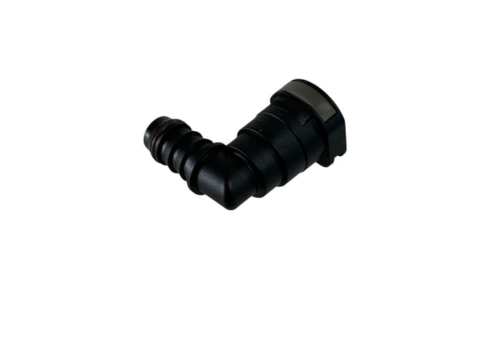 Quick Release Fitting to 5/8" Barb 90 Degree Factory 5/8" Valve Cover Connection (Plastic) - Motion Raceworks