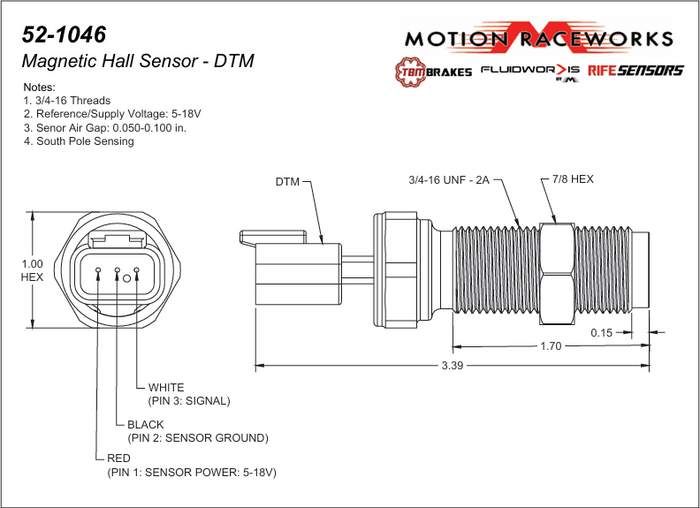 RIFE Magnetic Crank Trigger Hall Effect Sensor DTM - Motion Raceworks