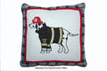 Ronnie Varsity Striped Fire Dog Dalmatian Square Decor Throw Pillow