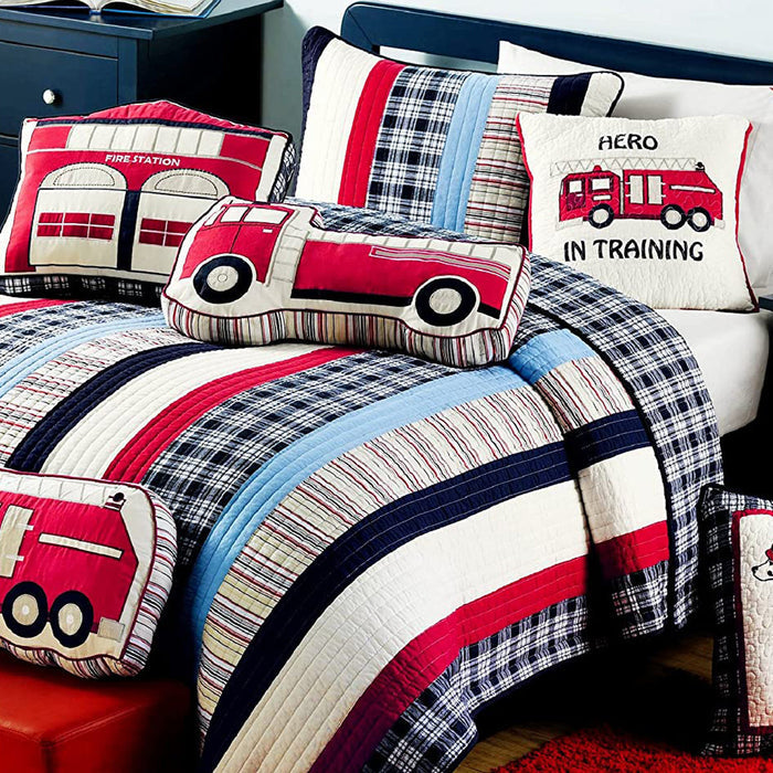 Ronnie Varsity Striped Fire Dog Dalmatian Square Decor Throw Pillow