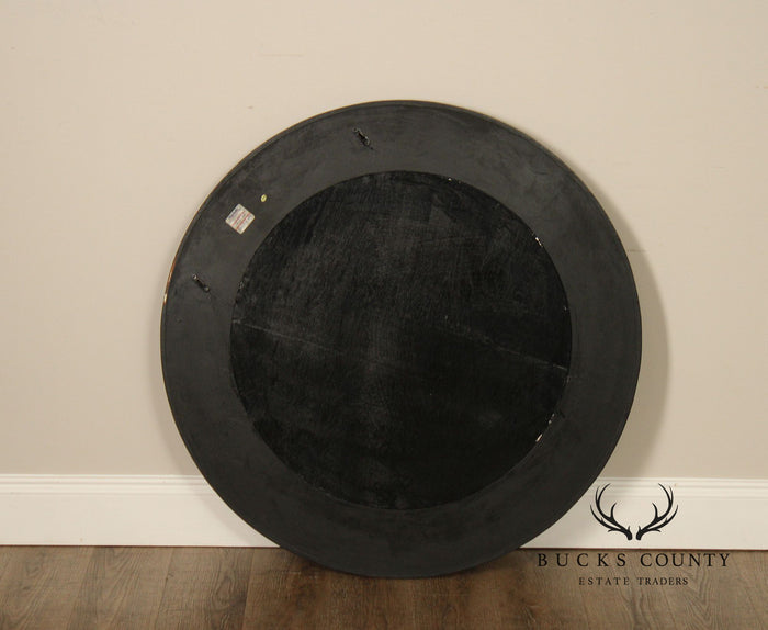 Round Wood And Gilt Accent Wall Mirror