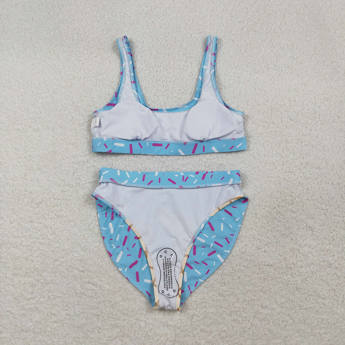 S0577 Blue Sprinkles Print Woman Swimsuits