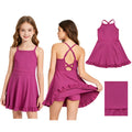 S0778 Baby Girls Strap Fuchsia Yoga Active Knee Length Dress