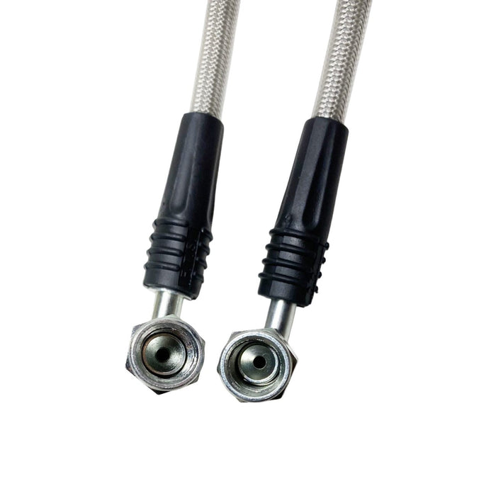 S550 & S650 Mustang F3 Brake Line Kit +9" From Stock Length -03AN 90° Female on Caliper End, 010-0250R9 - Motion Raceworks