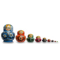 Set of 9 Rainbow Collection Blue Nesting Dolls  4.75 Inches