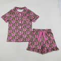 Sibling Adult Women Camo Bows Button Pocket Ruffle Shorts Hunting Pajamas Sets