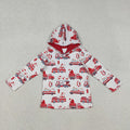 Sibling Baby Boys Colorful Hearts Cars Valentines Hoodies Top