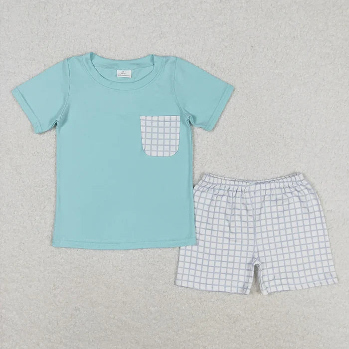 Sibling Baby Boys Cotton Pocket Top Shorts Outfits Sets