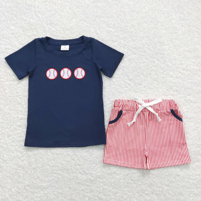 Sibling Baby Boys Embroidery Baseball Summer Shorts Sets Clothes Sets