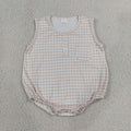Sibling Baby Boys Gingham Sleeveless Bubble Romper