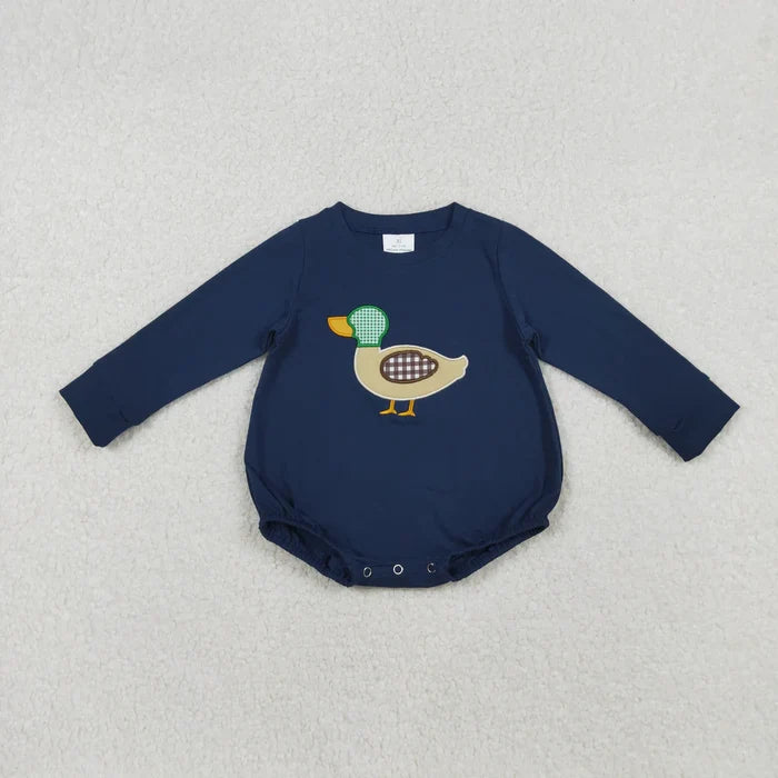 Sibling Baby Boys Girls Embroidery Duck Long Sleeves Tunic Pants Clothes Sets Rompers