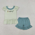 Sibling Baby Boys Girls Embroidery Fishing Top Shorts Hunting Clothes Sets