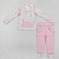 Sibling Baby Boys Girls Floral Leopard Zipper Pullovers Leggings Pant Fall Clothes Sets