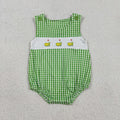 Sibling Baby Boys Girls Green Stripes Golf Shirts Pockets Shorts Clothes Set Sleeveless Romper