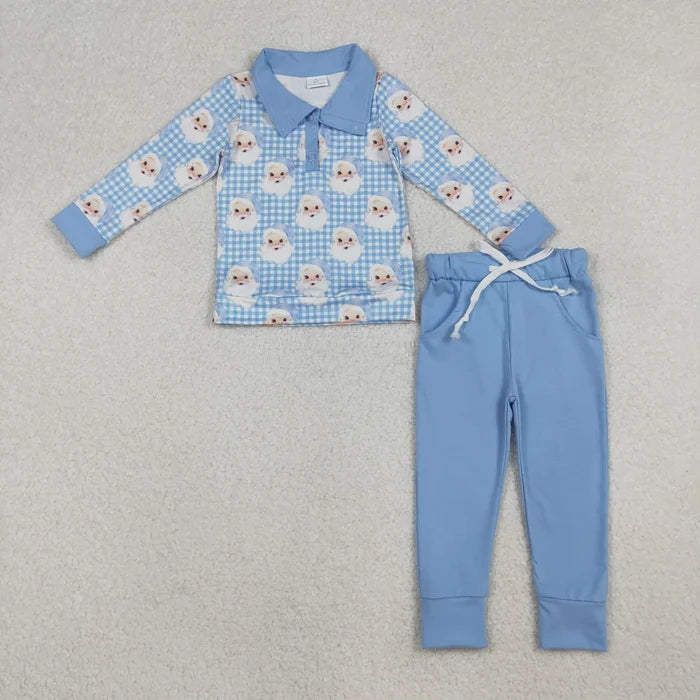 Sibling Baby Boys Girls Santa Grin Pullovers Top Leggings Pants Christmas Clothes Sets