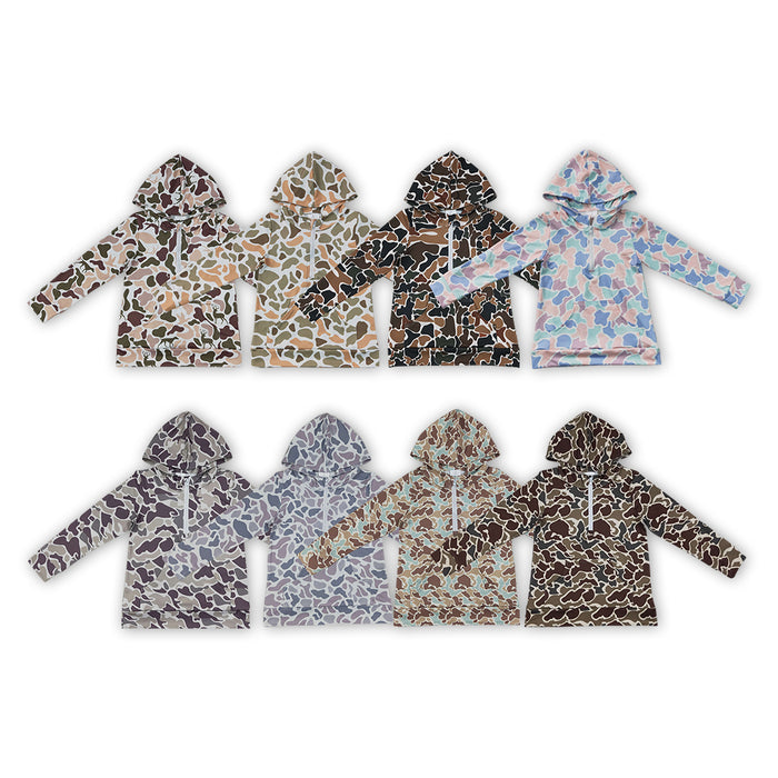 Sibling Baby Boys Hunting Camo Long Sleeve Hoodie Top with Zipper