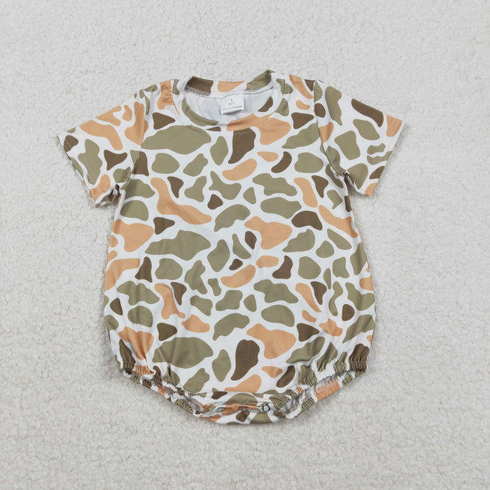 Sibling Baby Boys Hunting Camo Short Sleeve Bubble Romper