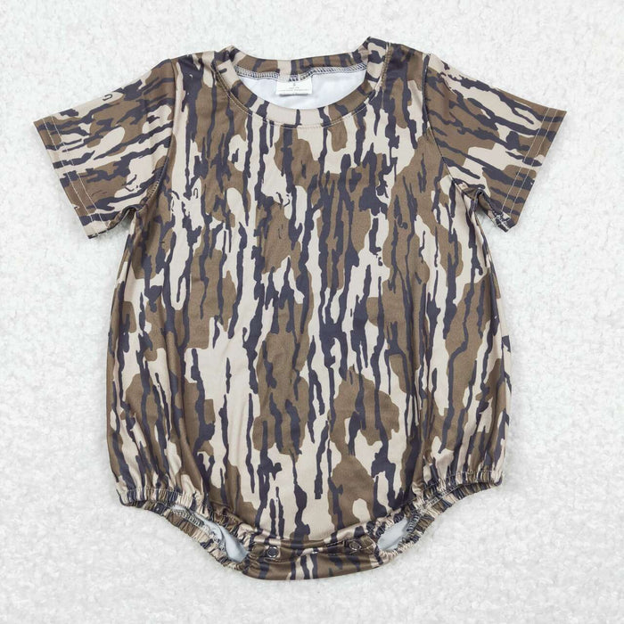 Sibling Baby Boys Hunting Camo Short Sleeve Bubble Romper