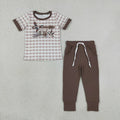 Sibling Baby Boys Mallard Duck Gingham Short Sleeve Top with Jogger Set