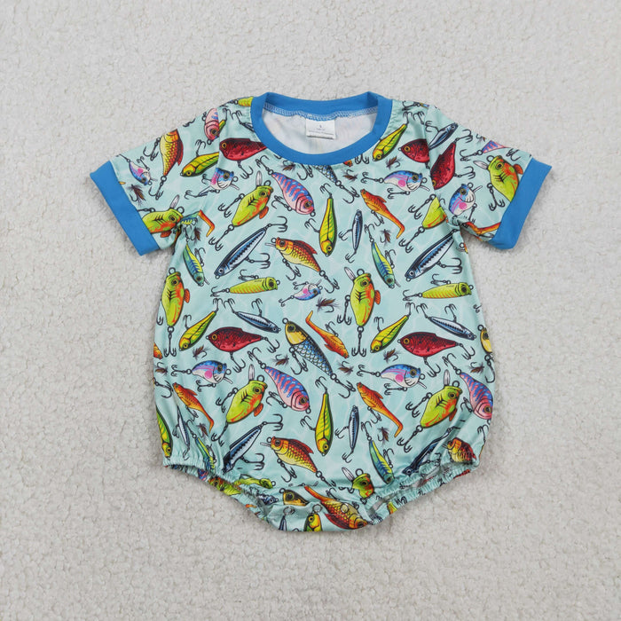 Sibling Baby Boys Short Sleeve Fishing Hunting Button Polo Shirt Rompers