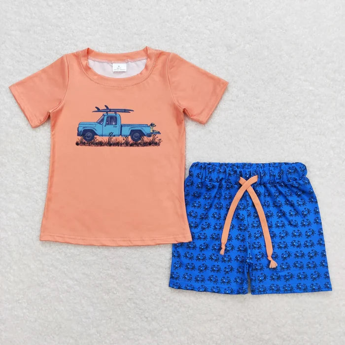 Sibling Baby Boys Short Sleeve Shirts Top Shorts Sea World Pajamas Clothes Sets