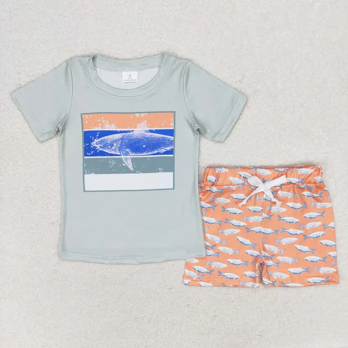 Sibling Baby Boys Short Sleeve Shirts Top Shorts Sea World Pajamas Clothes Sets