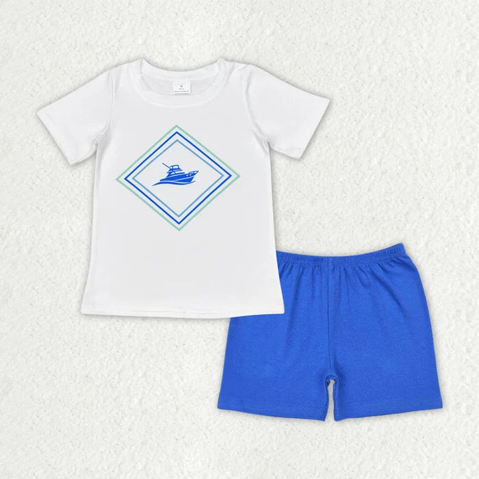 Sibling Baby Boys Short Sleeve Shirts Top Shorts Sea World Pajamas Clothes Sets