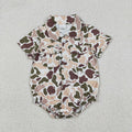Sibling Baby Boys Southern Camo Button Pockets Hunting Rompers