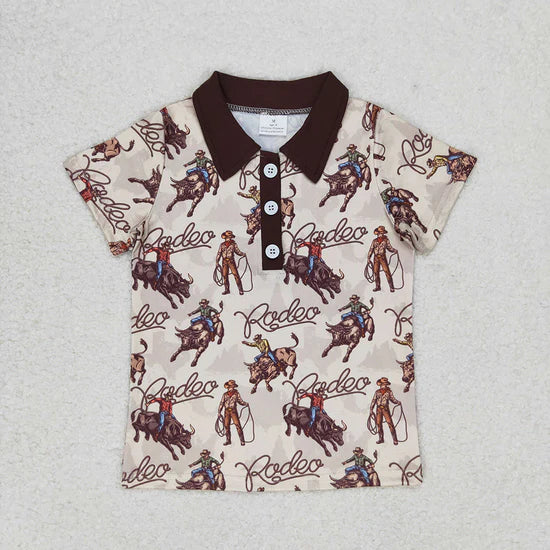 Sibling Baby Boys Summer Western Short Sleeve Polo Shirt Top