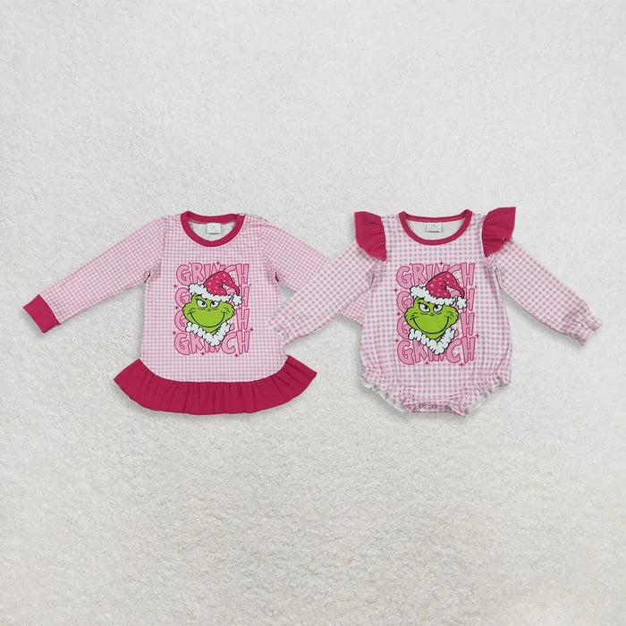 Sibling Baby Girls Colorful Flowers Leaves Fall Ruffle Pant Rompers
