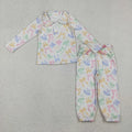 Sibling Baby Girls Floral Bow Zip Pullover Top with Jogger Outfit