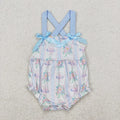 Sibling Baby Girls Flowers Cakes Straps Bows Rompers Dresses Outfits