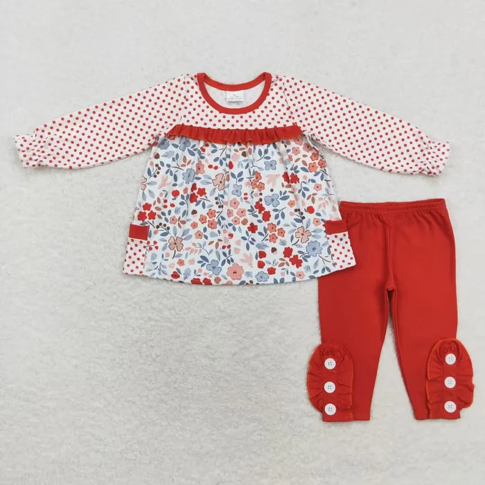 Sibling Baby Girls Long Sleeve Tunic Top with Leggings Outfit