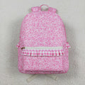 Sibling Baby Girls Pink Bows Ruffle School Bags Lunch Boxes
