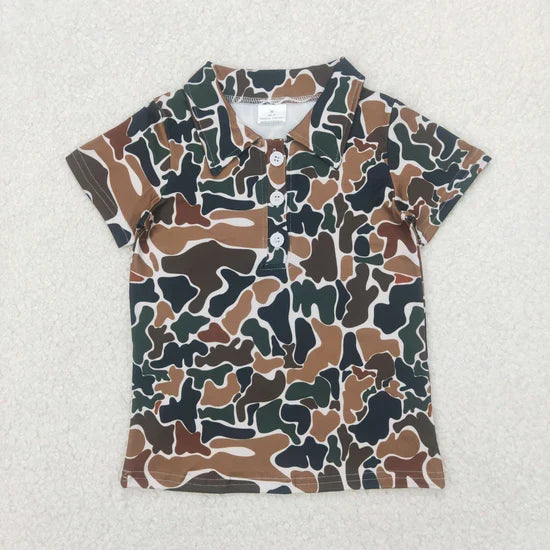 Sibling Baby Girls Short Sleeve Southern Hunting Camo Button Polo Shirts Top